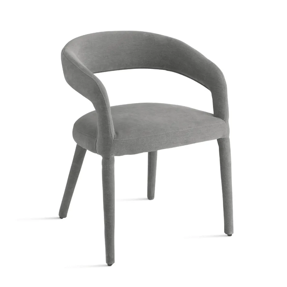 2 Poltronas Estofadas em Tecido Bouclè com Estrutura Revestida - Domenica Viadurini