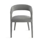 2 Poltronas Estofadas em Tecido Bouclè com Estrutura Revestida - Domenica Viadurini