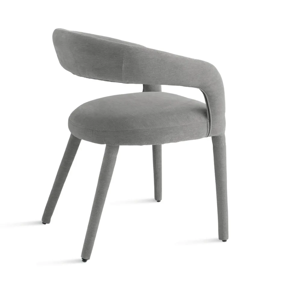 2 Poltronas Estofadas em Tecido Bouclè com Estrutura Revestida - Domenica Viadurini