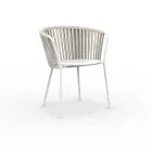 2 Cadeirões de jardim com encosto em corda e em aço inoxidável - Luxura Viadurini