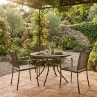 2 Cadeiras de Jardim em Metal com Design Clássico, Fabricadas na Itália - Solis Viadurini