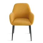 2 Poltronas em Tecido Bouclè em Cores Diferentes e Estrutura Metálica - Teodora Viadurini