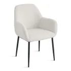 2 Poltronas em Tecido Bouclè em Cores Diferentes e Estrutura Metálica - Teodora Viadurini