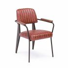 2 Cadeiras com Apoio de Braços em Leatherette Vintage Effect Homemotion - Clare Viadurini