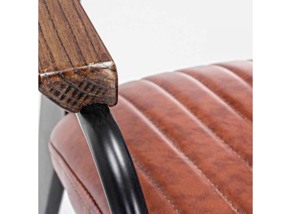 2 Cadeiras com Apoio de Braços em Leatherette Vintage Effect Homemotion - Clare
