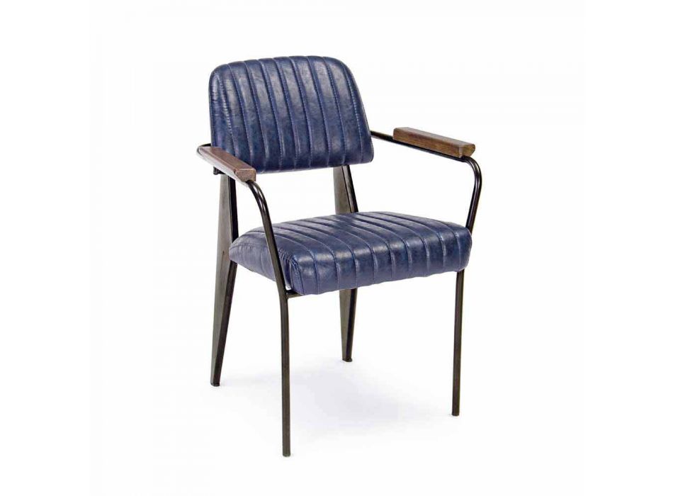 2 Cadeiras com Apoio de Braços em Leatherette Vintage Effect Homemotion - Clare Viadurini