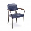 2 cadeiras homemotion em couro com efeito vintage e apoios de braço - Clare