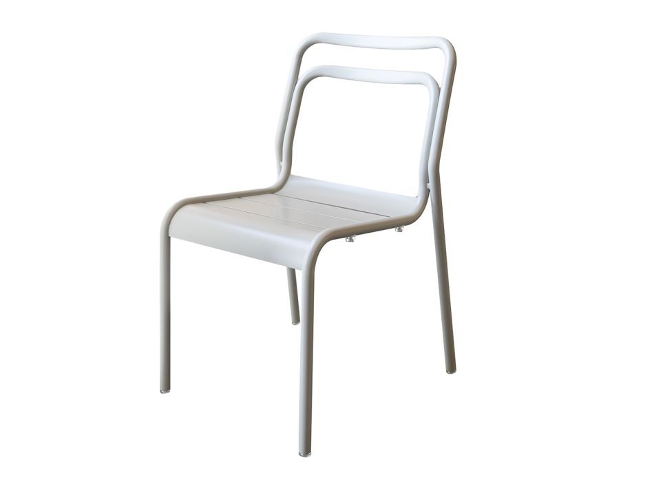 2 cadeiras internas e externas em alumínio 100% reciclado em diversas cores - Bebida Viadurini