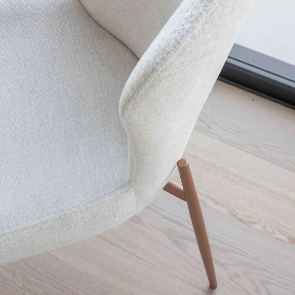 Conjunto de 2 cadeiras de metal para interiores com assento em tecido Bliss - Avenia Viadurini