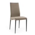 2 cadeiras de jantar em tecido cor caribu e pernas antracite fabricadas na Itália - Kite