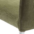 2 cadeiras de sala em tecido verde e pernas prateadas Made in Italy - Owlet Viadurini