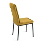 2 cadeiras estofadas em tecido colorido com estrutura metálica - Fabrizio Viadurini