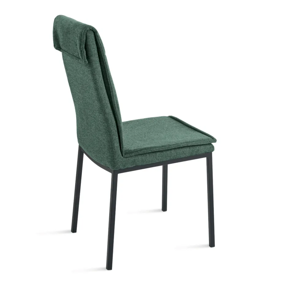 2 cadeiras estofadas em tecido colorido com estrutura metálica - Fabrizio Viadurini