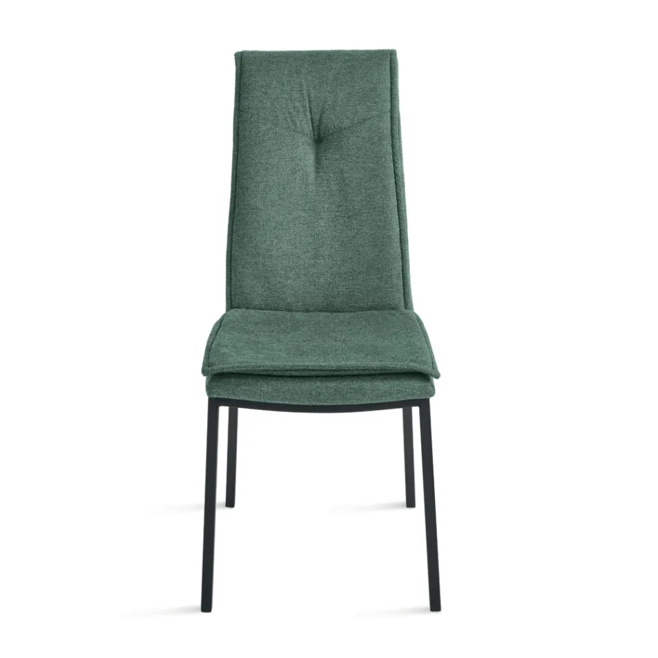 2 cadeiras estofadas em tecido colorido com estrutura metálica - Fabrizio Viadurini