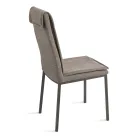 2 cadeiras estofadas em tecido colorido com estrutura metálica - Fabrizio Viadurini