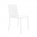 2 cadeiras de metal branco esculpidas a laser de design moderno - Patatix
