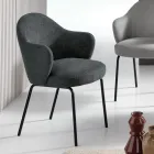 2 cadeiras de tecido com assento de molas e estrutura de metal - Alighieri Viadurini