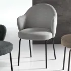 2 cadeiras de tecido com assento de molas e estrutura de metal - Alighieri Viadurini