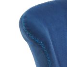 2 Cadeiras em Tecido Microfibra Efeito Veludo Azul - Everest Viadurini
