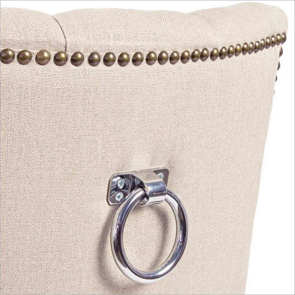 2 Cadeiras Modernas de Linho com Estrutura em Madeira Carvalho Homemotion - Barna Viadurini