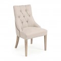 2 Cadeiras Modernas de Linho com Estrutura em Madeira Carvalho Homemotion - Barna