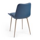 2 cadeiras monocoque em madeira e tecido azul fabricadas na Itália - pequenas Viadurini