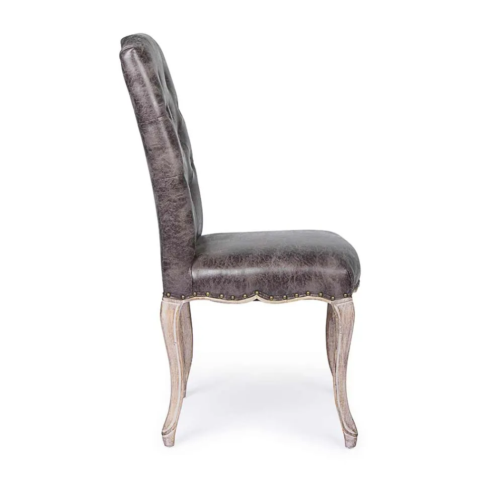 2 Cadeiras de Sala de Jantar com Assento Estofado e Estofado Homemotion - Mania Viadurini