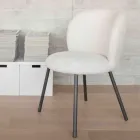 2 cadeiras em metal grafite com assento em tecido Bliss - Lunea Viadurini