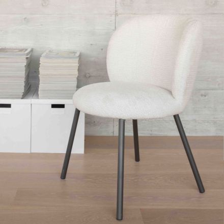 2 cadeiras em metal grafite com assento em tecido Bliss - Lunea Viadurini