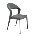 2 cadeiras estofadas em couro sintético colorido e base de metal pintado - Boccaccio Viadurini