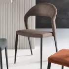 2 cadeiras estofadas em couro sintético colorido e base de metal pintado - Boccaccio Viadurini