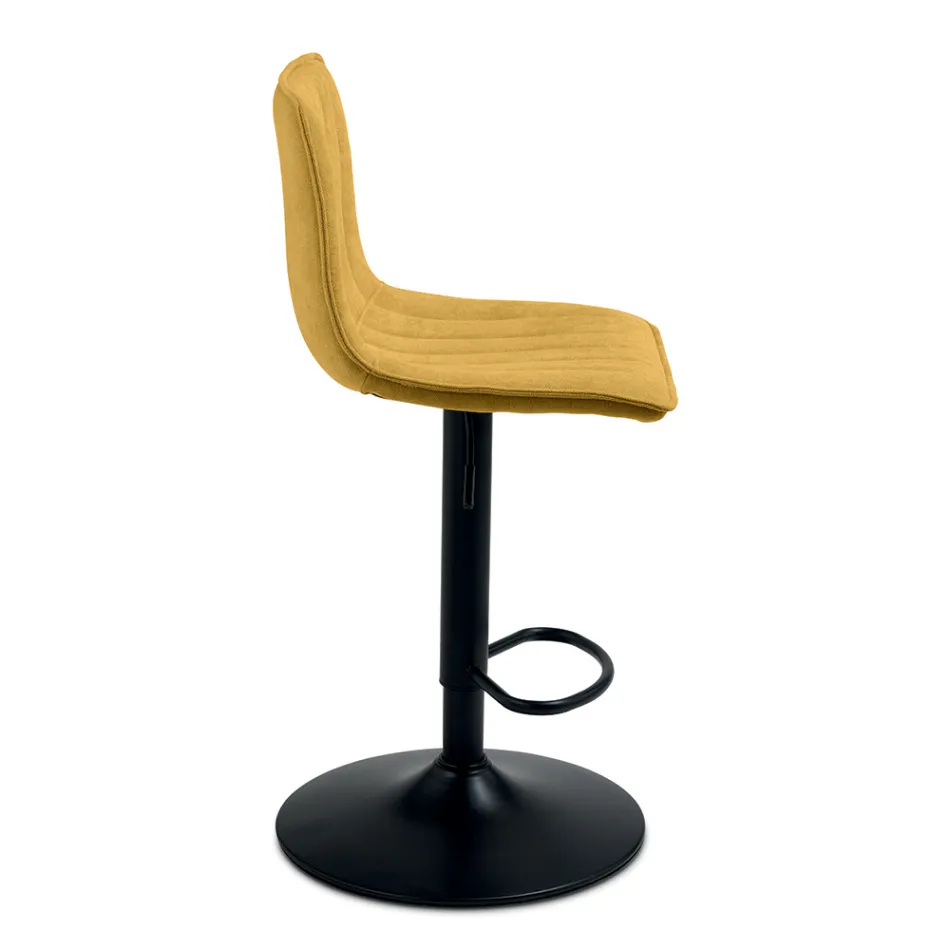 2 banquetas para sala de estar com assentos estofados em tecido de cores diferentes - Impeto Viadurini