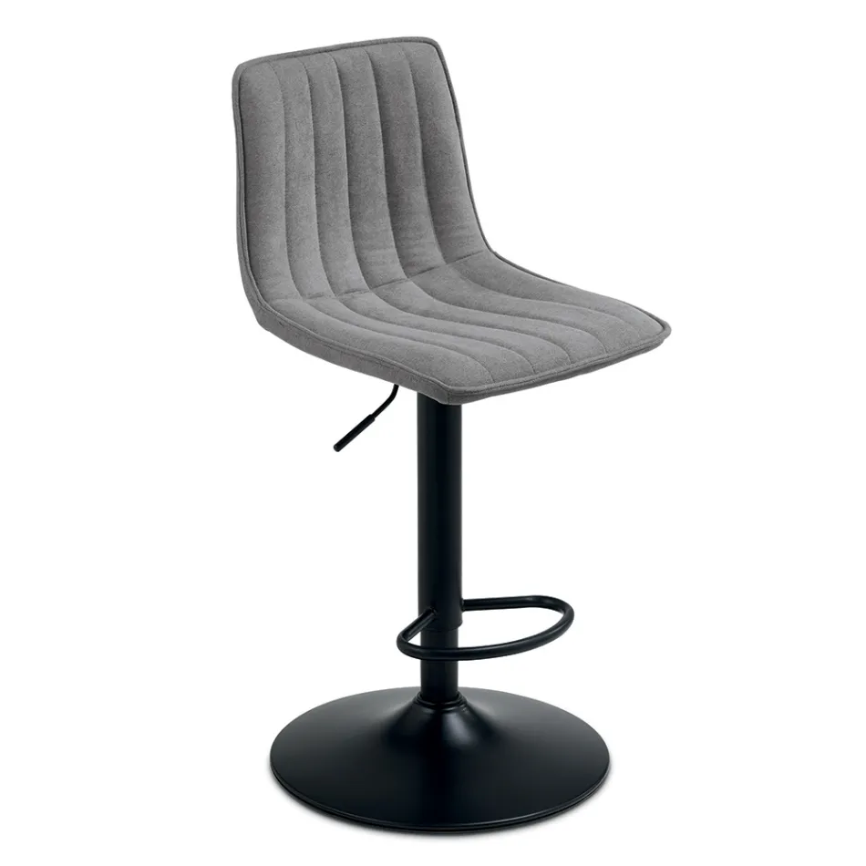 2 banquetas para sala de estar com assentos estofados em tecido de cores diferentes - Impeto Viadurini