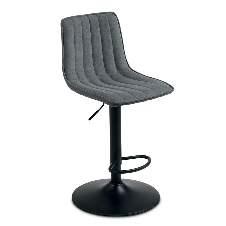 2 banquetas para sala de estar com assentos estofados em tecido de cores diferentes - Impeto Viadurini