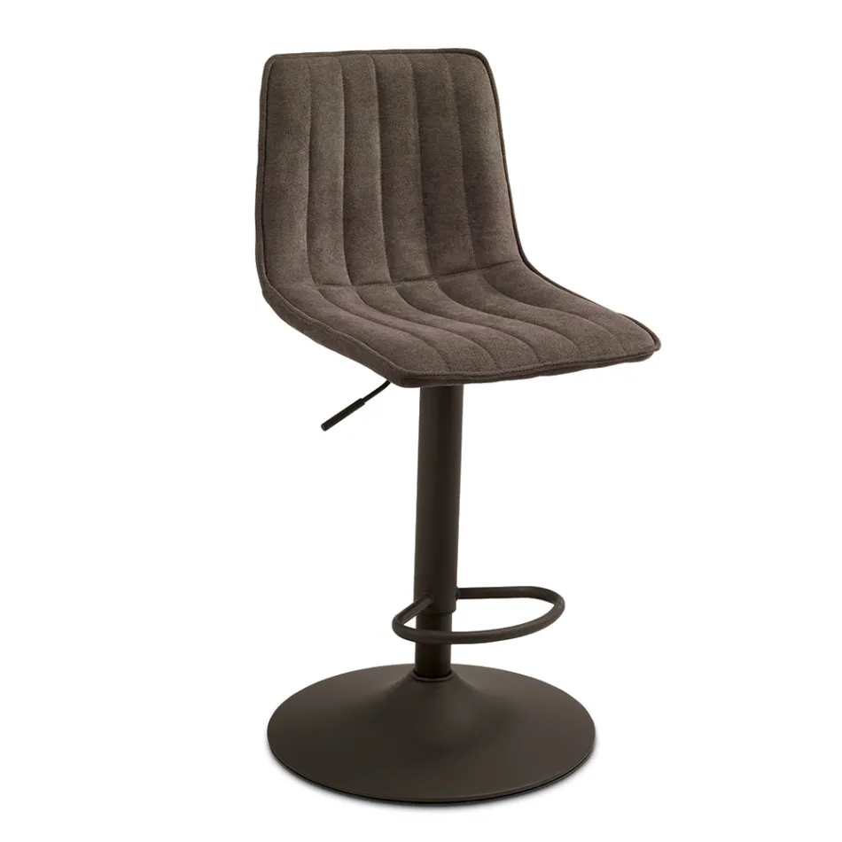 2 banquetas para sala de estar com assentos estofados em tecido de cores diferentes - Impeto Viadurini