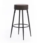 2 Banquetas Confeccionadas com Assento em Tecido Microfibra e Estrutura Metálica - Ronik Viadurini