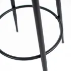 2 Banquetas Confeccionadas com Assento em Tecido Microfibra e Estrutura Metálica - Ronik Viadurini