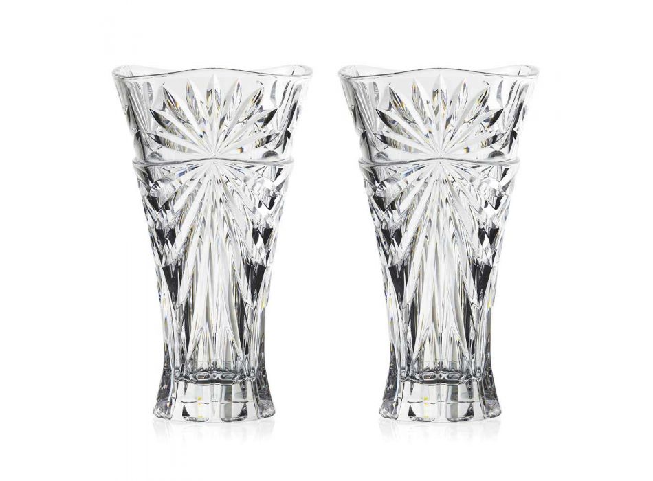 2 Vasos de Decoração de Mesa em Cristal Ecológico de Design Único - Daniele Viadurini