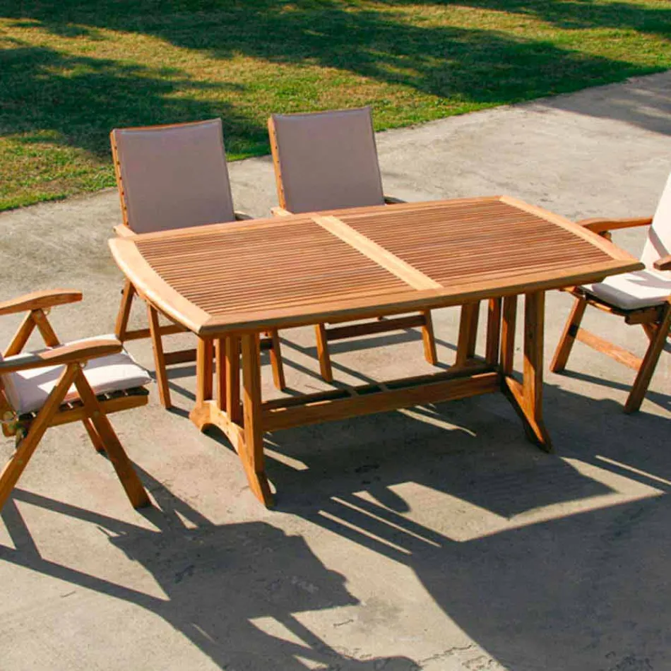 Mesa Extensível Amalfi Real Teak Viadurini