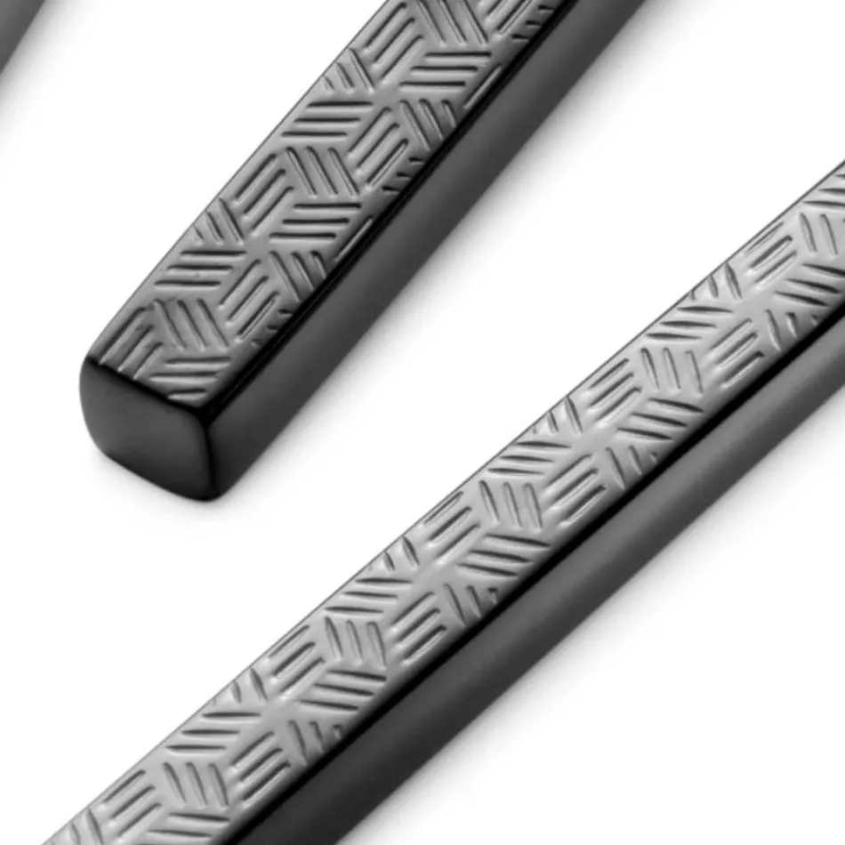 24 Talheres de Aço Forjado Polido com Origami Fabricados na Itália - Osaka Viadurini