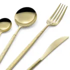 24 Talheres de Aço Forjado Polido com Origami Fabricados na Itália - Osaka Viadurini