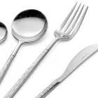 24 Talheres de Aço Forjado Polido com Origami Fabricados na Itália - Osaka Viadurini