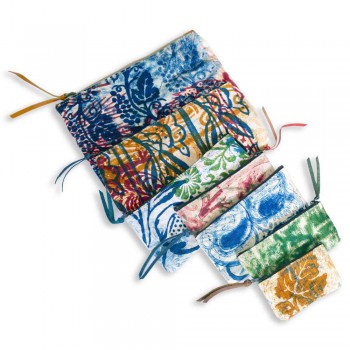 3 garras de algodão impressas à mão em peças únicas - Viadurini by Marchi