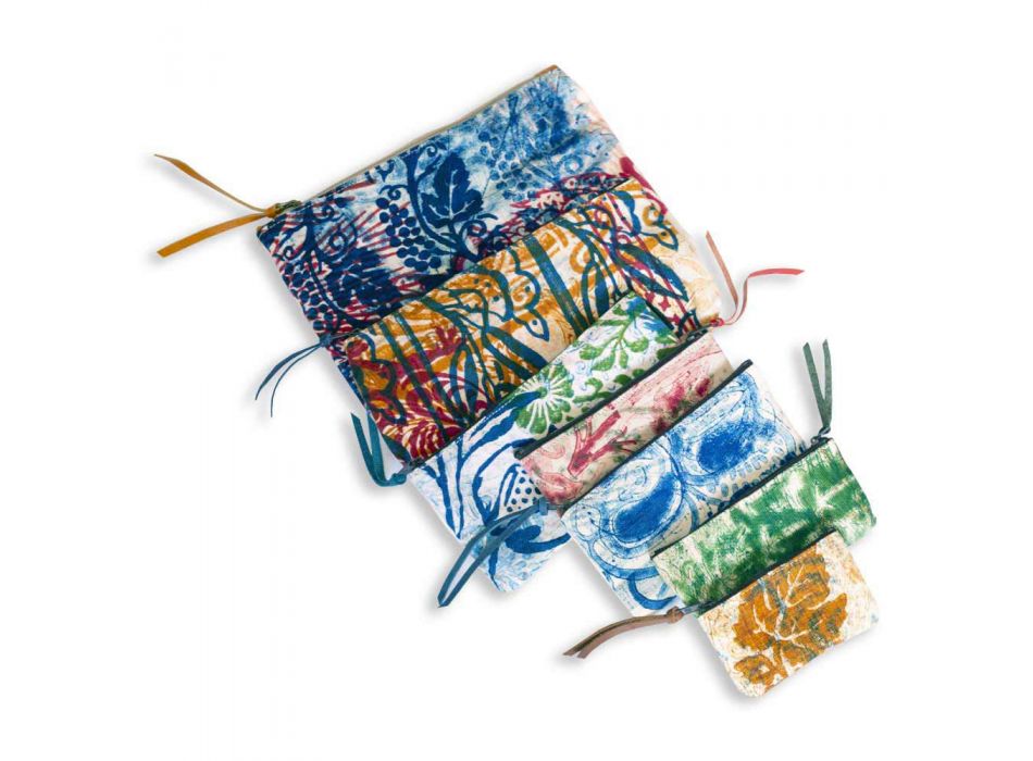 3 garras de algodão impressas à mão em peças únicas - Viadurini by Marchi