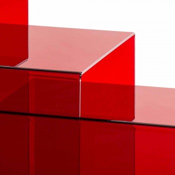 3 mesa ajustável vermelho Amalia, design moderno, feito na Itália