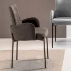 Conjunto de 4 poltronas em tecido colorido com estrutura de metal pintado - Lamberta Viadurini