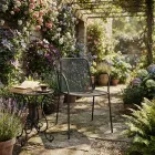 4 Cadeiras de Jardim Tradicionais em Metal, Fabricadas na Itália - Edris Viadurini