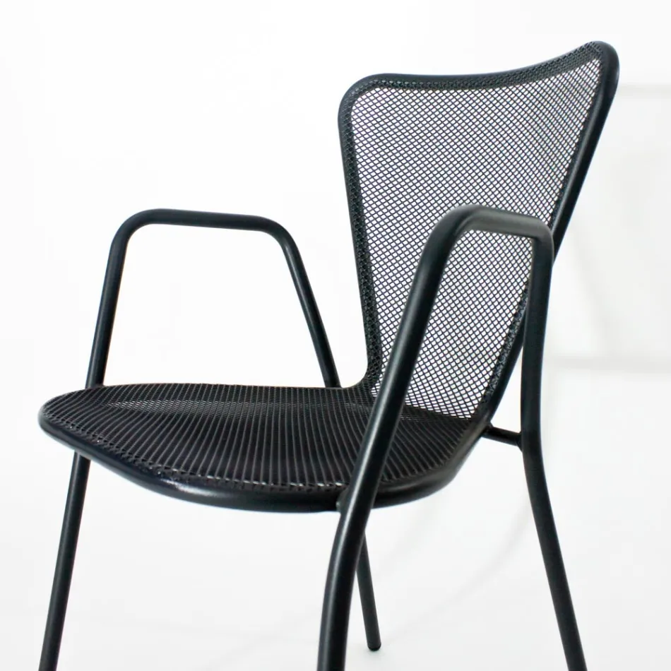4 Poltronas de Metal Modernas para Área Externa, Fabricadas na Itália - Varmo Viadurini