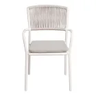 Conjunto de 4 cadeiras de jardim empilháveis em alumínio e corda - Lunaris Viadurini