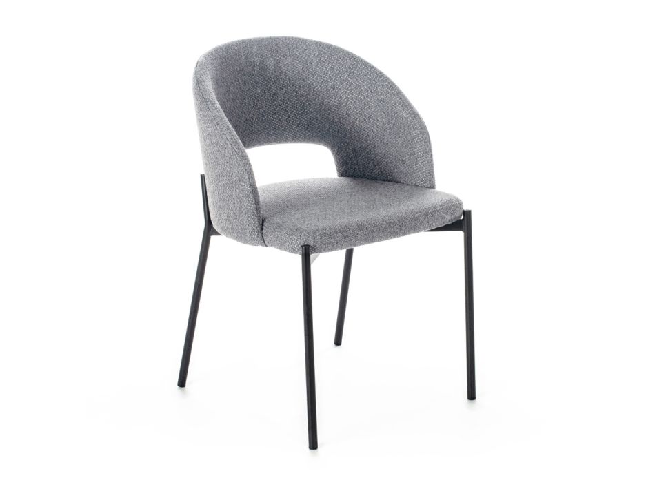 4 Cadeiras com Assento em Tecido de Diferentes Acabamentos e Metal - Provence Viadurini